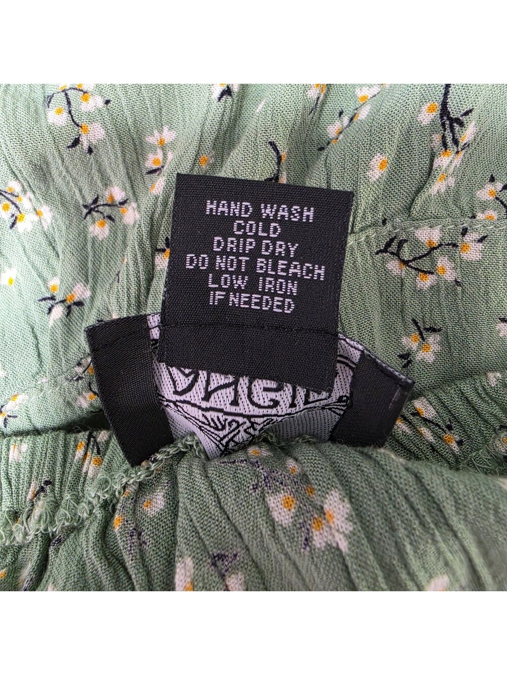 Angie Sage Green Ditsy Floral Ruched Tie Back Sundress Size L - Picture 7 of 7